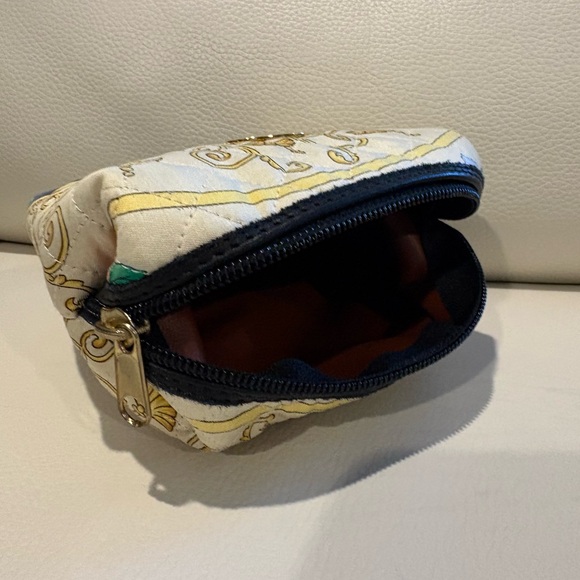 Basile Silk Cream Gold Blue Quilted Women's Mini Bag - Picture 2 of 10